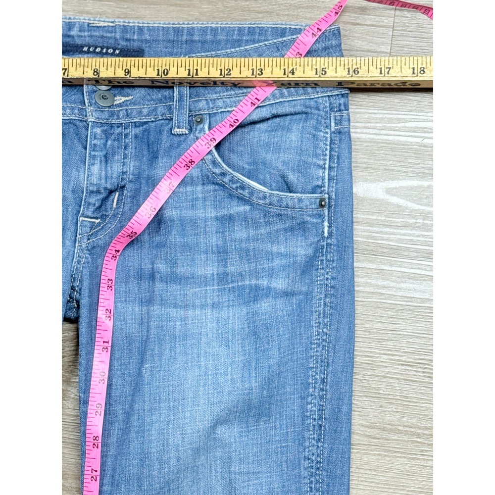 Hudson Bootcut Jeans Womens 29 Blue Flap Pocket Low Rise W170DMH Y2K Festival - Picture 6 of 9